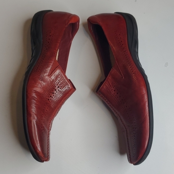 Walking Cradles Elites Red Leather Loafers Narrow 7 - Picture 6 of 14